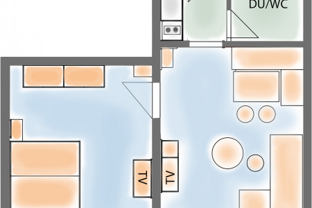 Stammhaus-Suite 46qm mit Balkon 2023 neu renoviert